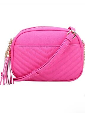 Pink Quilted Crossbody Bag